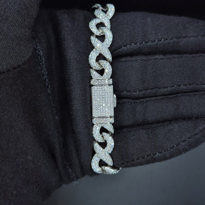 Infinity Moissanite Armband/Kette 10mm – 18K vergoldet auf 925 Silber